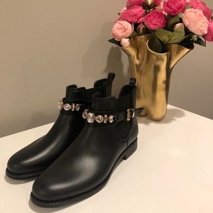 Crystal embellished rain bootie size 10